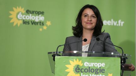 La ministre du Logement, C&eacute;cile Duflot, lors du conseil f&eacute;d&eacute;ral d'Europe Ecologie-Les Verts, dimanche 23 septembre. (KENZO TRIBOUILLARD / AFP)