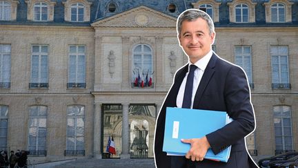 Gérald Darmanin, un ministre qui ne cache plus ses ambitions et ses vues sur l'Elysée. (BERTRAND GUAY / AFP / ASTRID AMADIEU / FRANCEINFO)