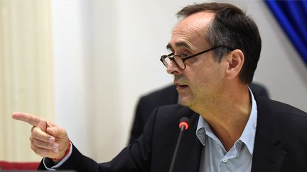 Robert Ménard, le 18 octobre 2016, lors d'un conseil municipal à Béziers (Hérault). (SYLVAIN THOMAS / AFP)