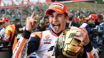 Marc Marquez fête son 2e titre MotoGP sur les terres de Honda à Motegi (TOSHIFUMI KITAMURA / AFP)