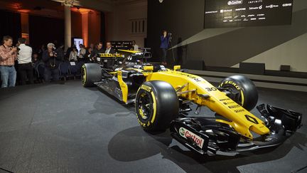 Renault présente sa Formule 1 : la RS 17, à Londres, le 21 février 2017. (NIKLAS HALLE'N / AFP)