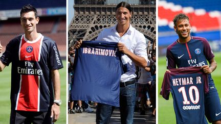 Javier Pastore, Zlatan Ibrahimovic et Neymar sont trois des transferts les plus emblématiques du PSG depuis l'arrivée des propriétaires qataris. (AFP)