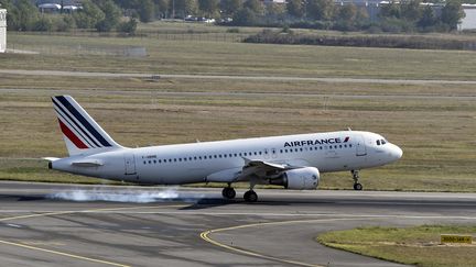 Un avion de la compagnie Air-France d&eacute;colle &agrave; l'a&eacute;roport de Toulouse-Blagnac, le 29 septembre 2014. (PASCAL PAVANI / AFP)