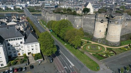 Photo aérienne d'Angers (Maine-et-Loire) et son chateau. (JOSSELIN CLAIR / MAXPPP)