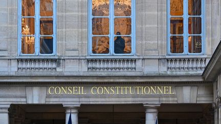 La façade du Conseil constitutionnel, à Paris, le 25 janvier 2024. (HENRIQUE CAMPOS / HANS LUCAS / AFP)