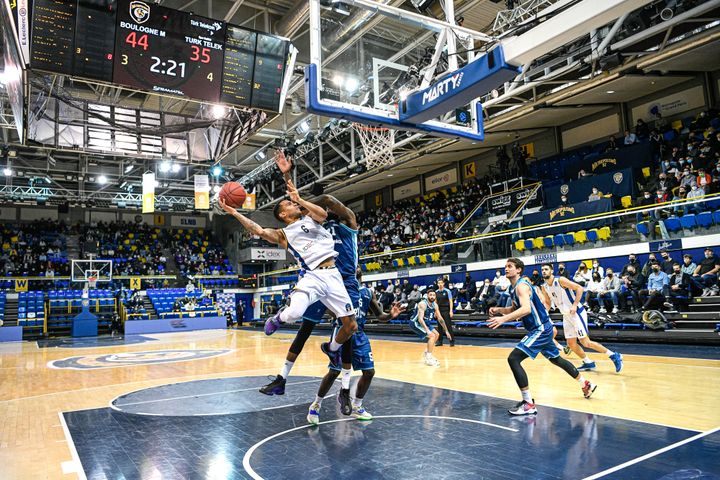 Le Palais des sports Marcel-Cerdan lors d'un match d'Eurocoupe entre les Metropolitans 92 et Turk Telekom SK, le 19 janvier 2022 (VICTOR JOLY / DPPI via AFP)