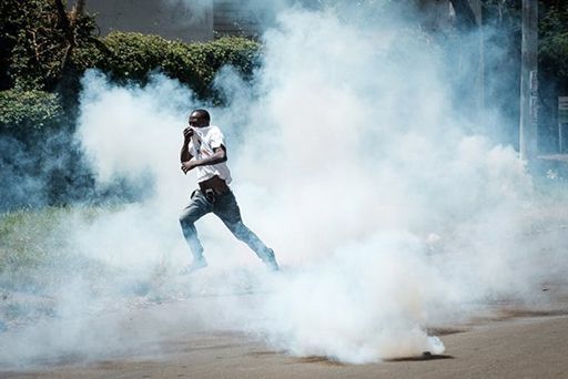 Manifestation de l’opposition à Kisumu (Ouest), le 11 octobre.  (Yasuyoshi Chiba/AFP)