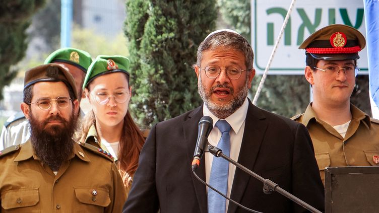 Israeli Minister of Homeland Security and figure of the Israeli far right Itamar Ben Gvir, April 25, 2023 in Beersheva (Israel).  (GIL COHEN-MAGEN / AFP)