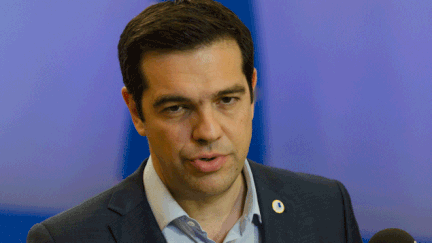 &nbsp; (Malgré la contestation en Grèce, Alexis Tsipras "assume" le texte d'accord signé à Bruxelles © Maxppp)