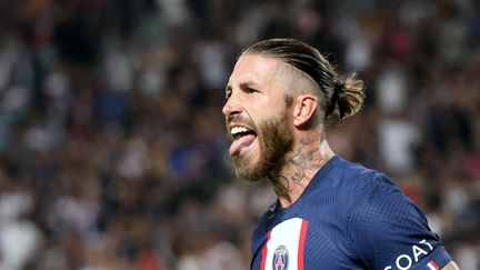 Sergio Ramos lors du Trophée des champions contre Nantes (4-0), le 31 juillet 2022 à Tel Aviv. (JACK GUEZ / AFP)