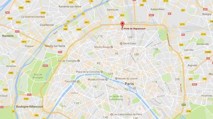 Un chauffard&nbsp;a été interpellé après avoir percuté un autre véhicule, le 20 août 2017, à&nbsp;proximité de la porte de Clignancourt, dans le 18e arrondissement de Paris. (GOOGLE MAPS)