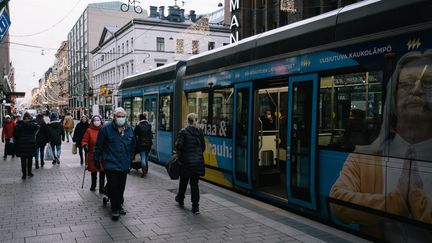 Les rues d'Helsinki, capitale de la Finlande, en décembre 2020.&nbsp; (ALESSANDRO RAMPAZZO / ANADOLU AGENCY)