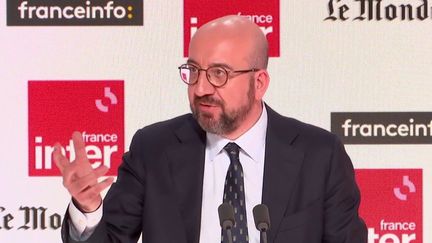 Charles Michel, le 6 mars 2022, sur franceinfo. (FRANCEINFO / RADIOFRANCE)