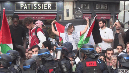 Guerre entre le Hamas et Israël : malgré l'interdiction, 3 000 personnes rassemblées pour la Palestine à Paris (franceinfo)