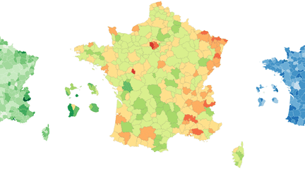 CARTES. Égalité salariale : où faut-il habiter pour gagner autant que votre collègue homme ? (NICOLAS ENAULT / CARTO)