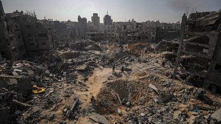 A Gaza, le camp de réfugiés de Jabalya dévasté par un bombardement israélien (MOHAMMED SABER / MAXPPP)