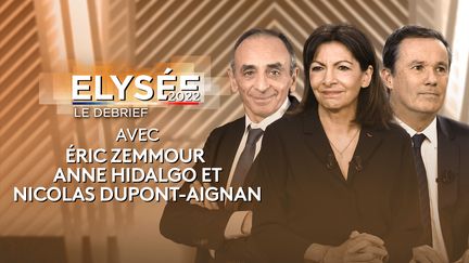 "Elysée 2022". Avec Eric Zemmour, Anne Hidalgo, Nicolas Dupont-Aignan
17 mars 2022 (ELYSEE 2022 / FRANCE 2)