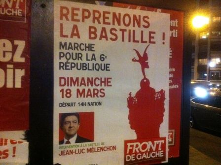 Vue sur l'affiche appelant au rassemblement du 18 mars 2012. (CR)