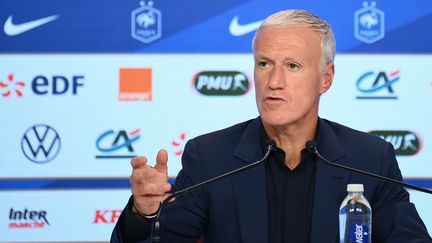 Didier Deschamps lors de la conférence de presse du 9 novembre. (FRANCK FIFE / AFP)