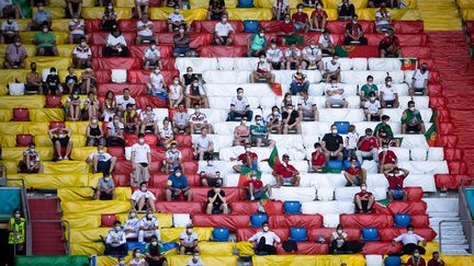 Le stade de Munich pourrait se parer du drapeau arc-en-ciel face à la Hongrie.&nbsp; (CHRISTIAN CHARISIUS / DPA)