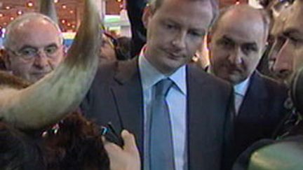 Le ministre de l'Agriculture Bruno Le Maire a inauguré le salon de l'agriculture à Paris le 27 février 2010. (France 3)