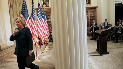 Hillary Clinton, ici le 9 septembre, a dû faire une pause dans sa campagne après un malaise lié à une pneumonie (BRIAN SNYDER / REUTERS / X90051)