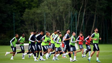 L'equipe de France de football à l'entrainement à Clairefontaine (Yvelines), le 4 juin 2018. (FRANCK FIFE / AFP)