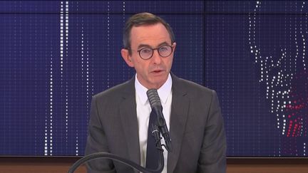 Bruno Retrailleau,&nbsp;président du groupe Les Républicains au Sénat était l'invité du "8h30&nbsp;franceinfo", jeudi 14&nbsp;janvier 2021. (FRANCEINFO / RADIOFRANCE)