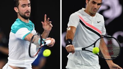 Duel au sommet entre Marin Cilic et Roger Federer lors de la finale de l'Open d'Australie (WILLIAM WEST/SAEED KHAN / AFP)