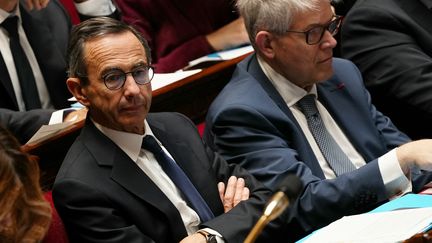 Bruno Retailleau, ministre de l'Intérieur, le 9 octobre 2024 à l'Assemblée nationale. (DIMITAR DILKOFF / AFP)