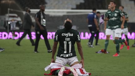 Rony célèbre la victoire de Palmeiras en Copa Libertadores. (RICARDO MORAES / POOL)