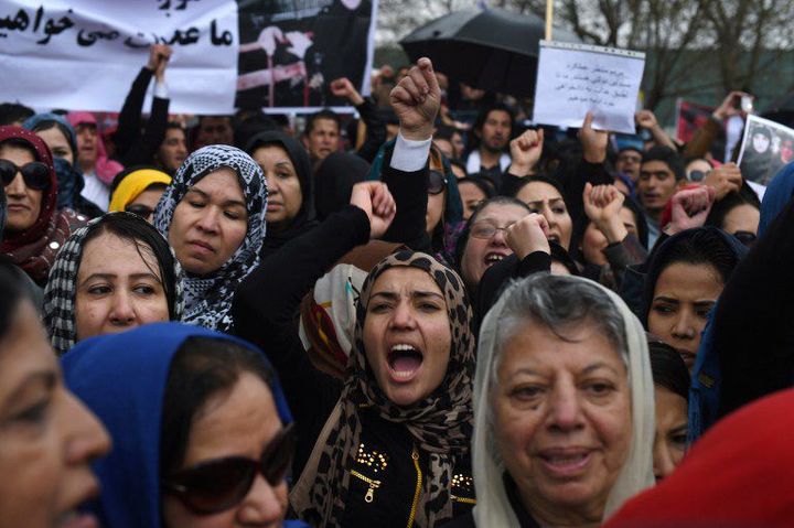 Colère des manifestants contre les autorités (Shah Marai/AFP)