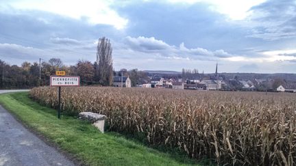 L'entrée du village de Pierrefitte-ès-Bois (Loiret), le 3 novembre&nbsp;2015. (CAMILLE CALDINI / FRANCETV INFO)
