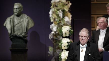 Marcus Storch, pr&eacute;sident du conseil d'administration de la Fondation Nobel, donne un discours &agrave; l'occasion de la remise des prix Nobel &agrave; Stockholm (Su&egrave;de), le 10 d&eacute;cembre 2011. (INTS KALNINS / REUTERS)