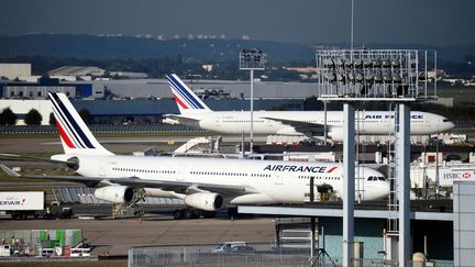 Des avions d'Air france parqués à l'aéroport d'Orly (Val-de-Marne). (ERIC FEFERBERG / AFP)