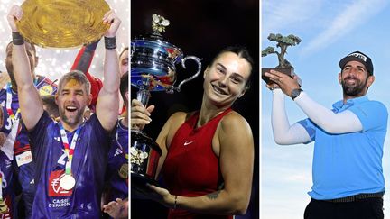 Luka Karabatic, Aryna Sabalenka et Matthieu Pavon. (AFP)