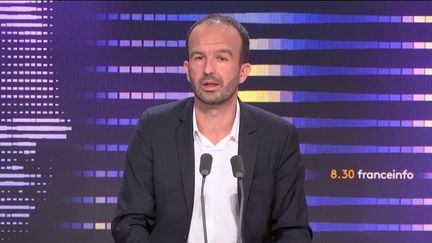 Manuel Bompard, coordinateur de La France insoumise (LFI) et député des Bouches-du-Rhône, sur franceinfo, mercredi 11 octobre 2023. (RADIOFRANCE / FRANCEINFO)