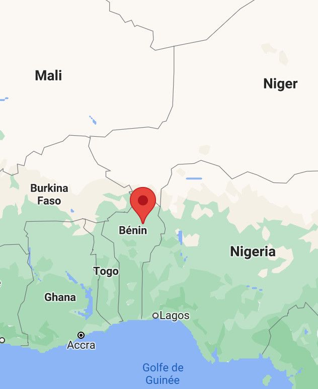 Le Nord du Bénin, région frontalière du Burkina, du Niger et du Nigeria où sont implantés des groupes extrémistes.&nbsp; (GOOGLE MAPS)