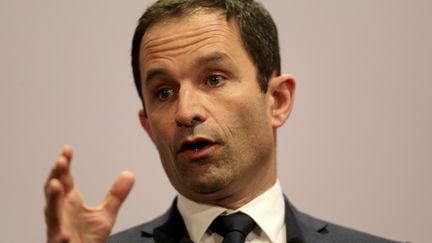 Le candidat du Parti socialiste à l'élection présidentielle Benoît Hamon à Reims (Marne), le 4 mars 2017. (FRANCOIS NASCIMBENI / AFP)