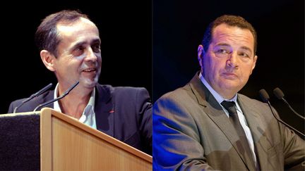 Robert Ménard à Béziers (à gauche), en mai, et Jean-Frédéric Poisson (à droite) à Paris, en&nbsp;17 octobre. (MAXPPP)