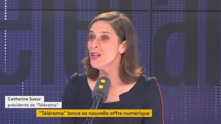 Catherine Sueur, présidente de Télérama (sur franceinfo mardi 17 avril 2019) (FRANCEINFO / RADIOFRANCE)