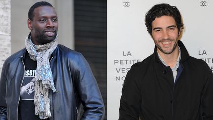 Omar Sy à Rome pour le photocall du film "De l'autre côté du périph" (21 mars 2013) ; Tahar Rahim à Paris, à la présentation d'un livre de Karl Lagerfeld (8 novembre 2012)
 (Tiziana Fabi (AFP) / Benaroch (Sipa))