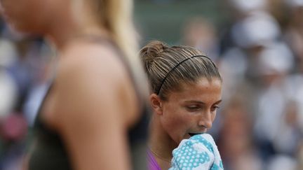 Sara Errani lors de la finale face à Maria Sharapova (PATRICK KOVARIK / AFP)