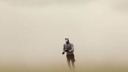 Un coureur participe au marathon de Gaza (Palestine), le 1er mars 2012. (ALI ALI / MAXPPP)