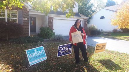 Aileen Wagner, la candidate démocrate à la municipalité de Westerville (Ohio), le 2 novembre 2019. (FARIDA NOUAR / RADIO FRANCE)