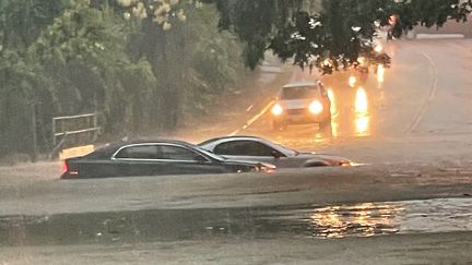 Une inondation à Dallas, au Texas (Etats-Unis), le 22 août 2022. (DALLAS POLICE DEPARTMENT / AFP)