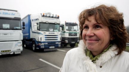 Catherine Pons, déléguée générale de l’Union nationale des organisations syndicales des transporteurs routiers automobiles. (DOMINIQUE GUTEKUNST / MAXPPP)