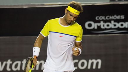 Le joueur espagnol Rafael Nadal lors de sa victoire contre Nicolas Almagro en 8e de finale à Rio