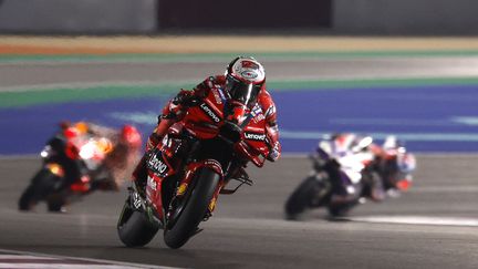 Francesco Bagnaia lors du Grand Prix du Qatar, le 19 novembre 2023, à Losail. (KARIM JAAFAR / AFP)
