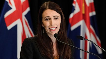 La Première ministre néo-zélandaise, Jacinda Ardern, le 25 mars 2019 à Wellington (Nouvelle-Zélande). (MARTY MELVILLE / AFP)